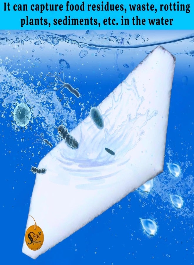 سايج سكوير فلتر أحواض السمك المربع من سيج مصنوع من القطن/الإسفنج - ترشيح ميكانيكي وبيولوجي فعال للحصول على مياه نقية تمامًا، تصميم متين للاستخدام طويل الأمد، مناسب لأحواض المياه العذبة والمالحة (أبيض) - Image 4